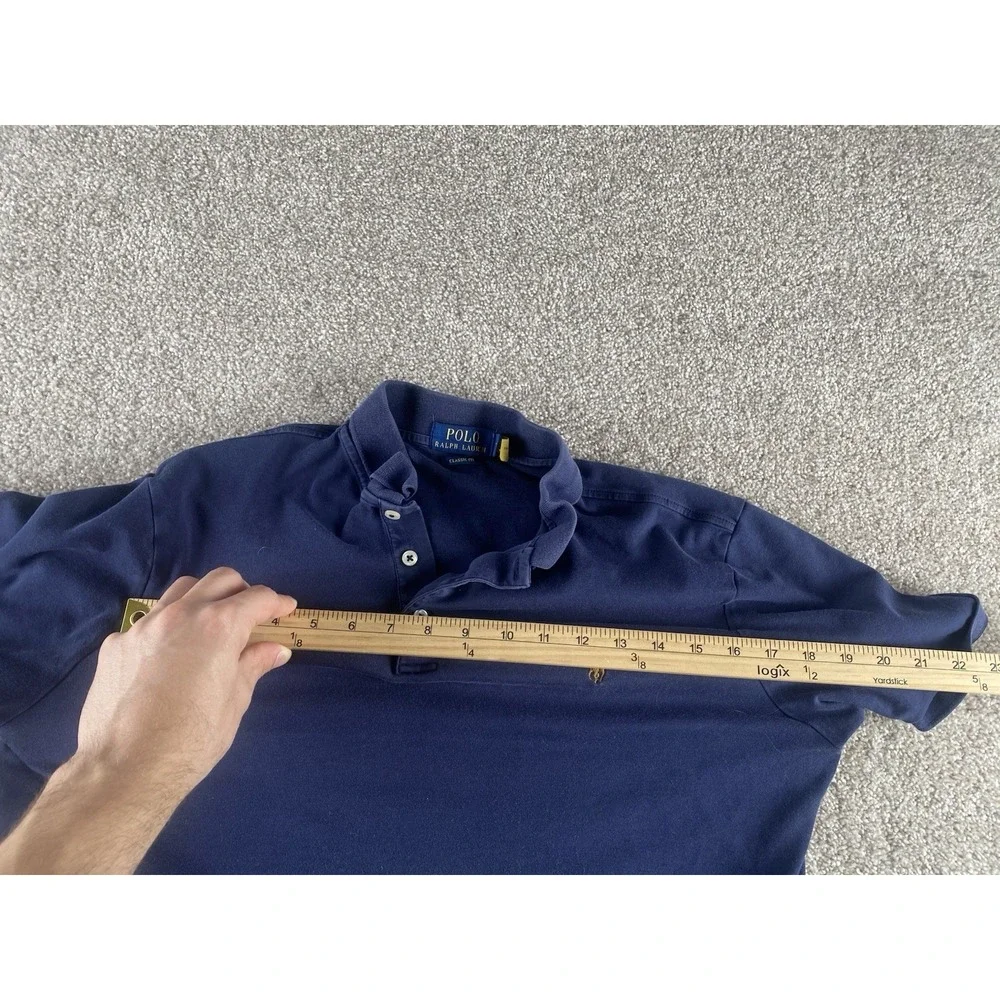 Polo‎ Ralph Lauren Soft Cotton Polo Dark Blue Mens M Classic Flesh Pony Preppy